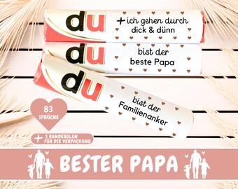 83 Banderolas Duplo Mejor Regalo Papá Día del Padre, Caja regalo Duplo, Eres mensaje, regalo personal, regalo hecho a mano, PDF