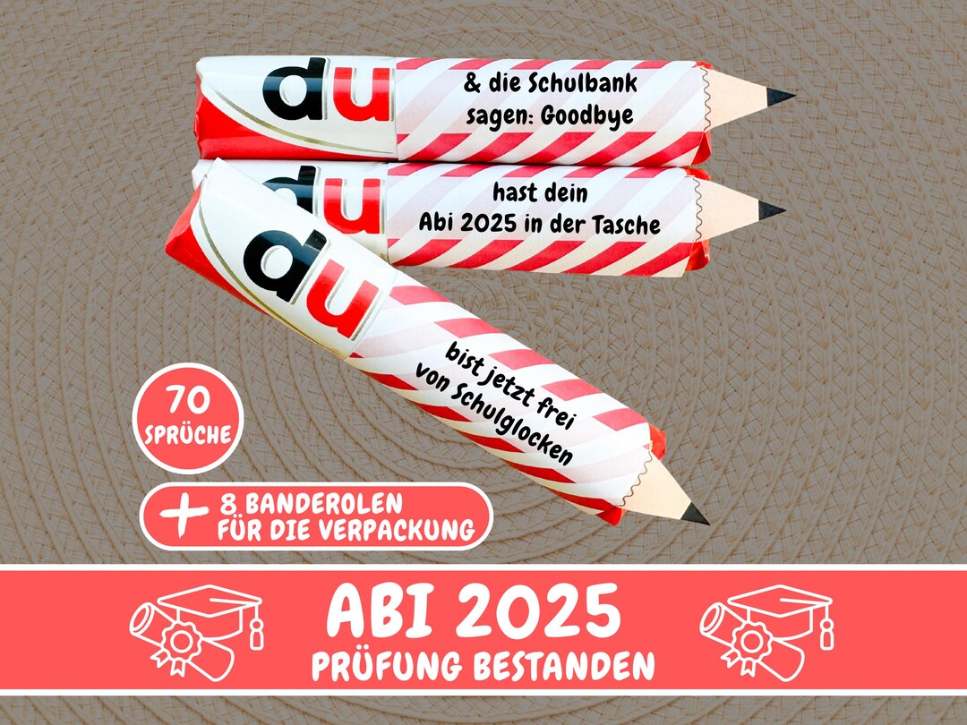 70 Duplo Banderoles Abitur 2025 Exam Passed Gift Abi, Personal Gift