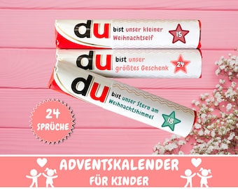 24 Duplo banderoles Advent calendar courage maker children affirmation, gift children affirmation motivational sayings, gift idea children, PDF