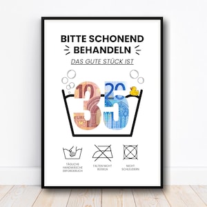 Cash gift 35th birthday gift, creative cash gift birthday, DIY gift idea, gift best friend, last minute gift, PDF