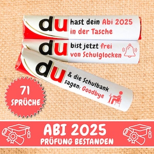Download: 71 Duplo Banderolen Abitur 2025 Prüfung Bestanden Geschenk ABI, Persönliches Geschenk Last Minute Abitur Schulabschluss 2025