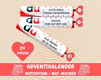 Calendario de Adviento Duplo con 24 banderolas, frases motivadoras, mensajes Duplo para animar a los niños, caja de regalo Duplo, idea de regalo para novia, PDF