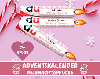 24 Duplo banderoles Advent calendar Christmas, handmade gift Advent calendar, Advent calendar filling, last minute gift, PDF