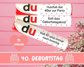 71 Duplo Banderolen, 40. Geburtstag Geschenk, Geburtstagsgeschenk beste Freundin, 40. Geburtstag Frau, Geburtstagsgeschenk Boho, Download