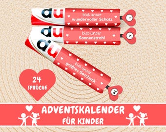 24 Duplo banderoles Advent calendar Courage Maker Children Affirmation, Gift Children Affirmation Motivational Sayings, Gift Idea Children, PDF