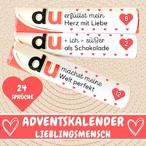 24 Duplo banderoles Advent calendar favorite person gift idea, personal gift Advent calendar Christmas, love gifts, PDF