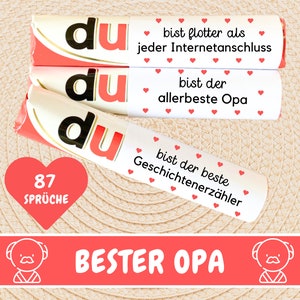 87 Duplo Banderolen Bester Opa Geschenk, Duplo Geschenkbox, Du Botschaft Lieblingsmensch, persönliches Geburtstagsgeschenk Opa, Download
