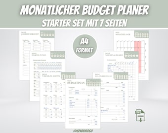 Budget Planner Starter Set, Monthly Financial Planner Template Household Book, Savings Tracker Budget Planning Money Management Financial Tracker, Download