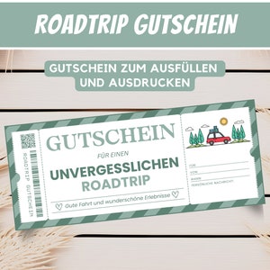 Bono de viaje viaje por carretera, tarjeta de bono de viaje regalo, regalo mejor amigo, bono personalizado regalo de cumpleaños vacaciones, PDF