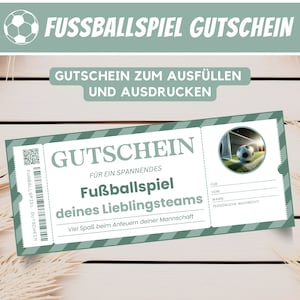 Gutschein Fußball Ticket Geburtstagsgeschenk Männer personalisiertes Gutschein Geschenk Fußballspiel Gutscheinvorlage Geschenkidee, Download
