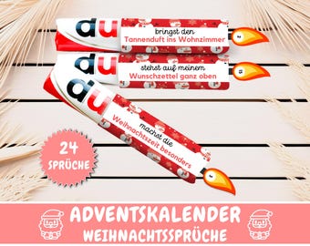 24 Duplo banderoles Advent calendar Christmas, handmade gift Advent calendar, Advent calendar filling, last minute gift, PDF