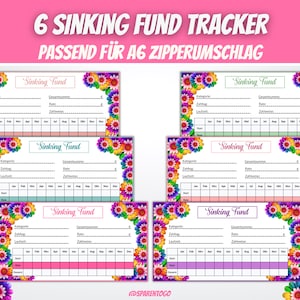 6 Sinking Funds Tracker for A6 Envelope Method in Budget Binder | Budgeting Sinking Fund Set to fit A6 envelope in Budget Planner | PDF