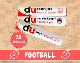 Download: 38 Duplo Banderolen American Football Geschenk Mann, Football Geschenkidee Snack Stadium, Duplo Sprüche Geschenk Freund