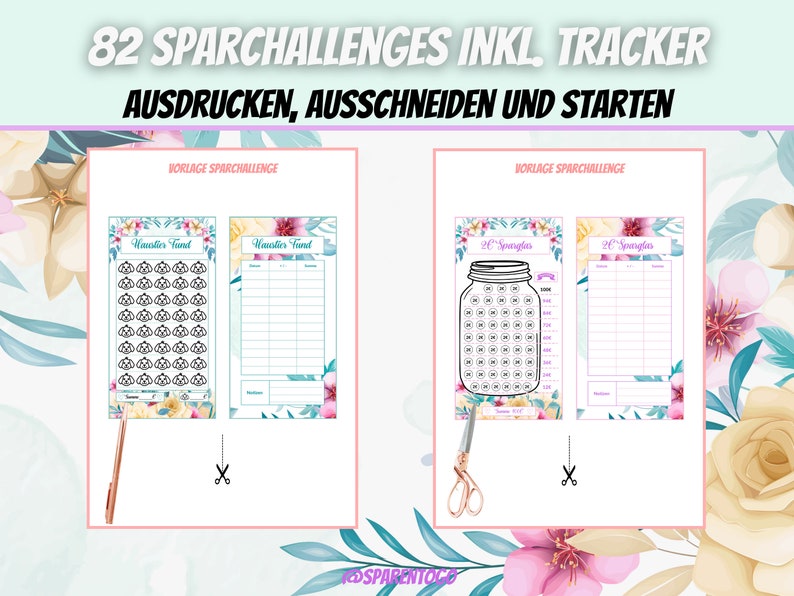 Conduzir Stracker 82 Sparchallenges inkl. Tracker | Passend für A6 Geldumschläge, A6 Cash ...
