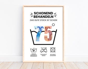 Cash gift 75th birthday gift, creative cash gift birthday gift idea, the good piece is 75, last minute gift, download