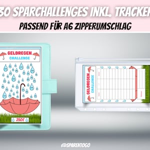 30 Sparchallenges inkl. Tracker Passend für A6 Geldumschläge, A6 Cash Binders & A6 Klarsichtumschläge für deinen Budget Binder PDF Datei Bild 3