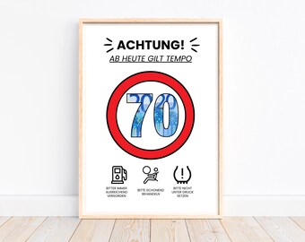 Cash gift for 70th birthday, birthday card gift idea, Tempo 70 birthday gift, round birthday gift money, download