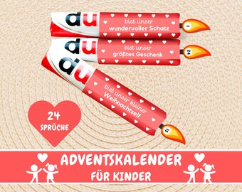 24 Duplo banderoles Advent calendar Courage Maker Children Affirmation, Gift Children Affirmation Motivational Sayings, Gift Idea Children, PDF