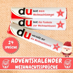 24 Duplo banderoles Advent calendar Christmas, handmade gift Advent calendar, Advent calendar filling, last minute gift, PDF