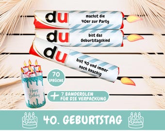 Duplo banners gift for 40th birthday, Duplo sayings last minute gift idea, personal birthday gift milestone, download