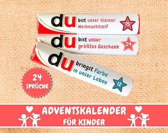 24 Duplo banderoles Advent calendar courage maker children affirmation, gift children affirmation motivational sayings, gift idea children, PDF