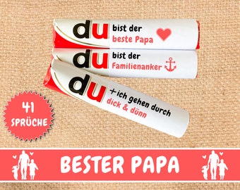 41 Duplo Banderolen Bester Papa Geschenk Vatertag, Duplo Geschenkbox, Du Botschaft Lieblingsmensch, persönliches Geburtstag Geschenk, PDF