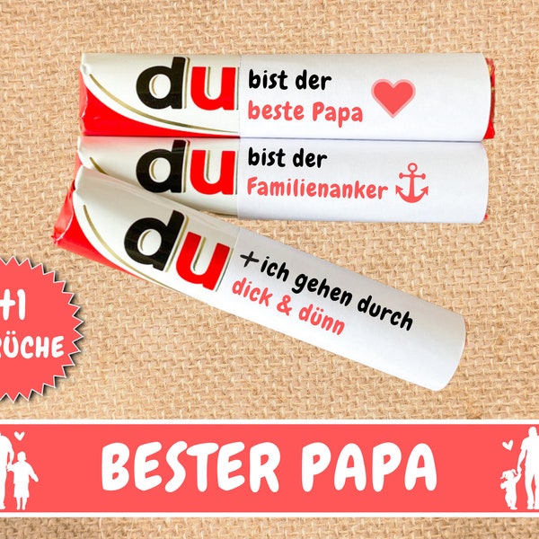 41 Duplo Banderolen Bester Papa Geschenk Vatertag, Duplo Geschenkbox, Du Botschaft Lieblingsmensch, persönliches Geburtstag Geschenk, PDF