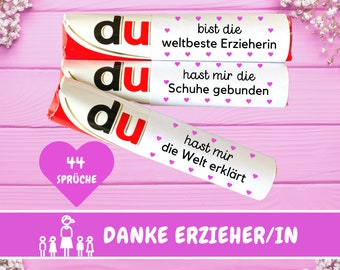 44 Duplo banderoles farewell gift educator, kindergarten thank you gift educator daycare, childminder, teacher gift idea, PDF
