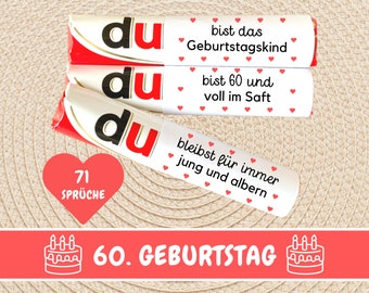 71 Duplo banderoles 60th birthday gift, birthday gift best friend, 60th birthday woman, birthday gift men, Download