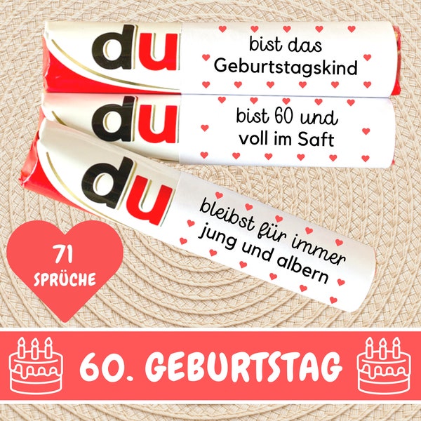 71 Duplo Banderolen 60 Geburtstag Geschenk, Geburtstagsgeschenk beste Freundin, 60 Geburtstag Frau, Geburtstagsgeschenk Männer, Download