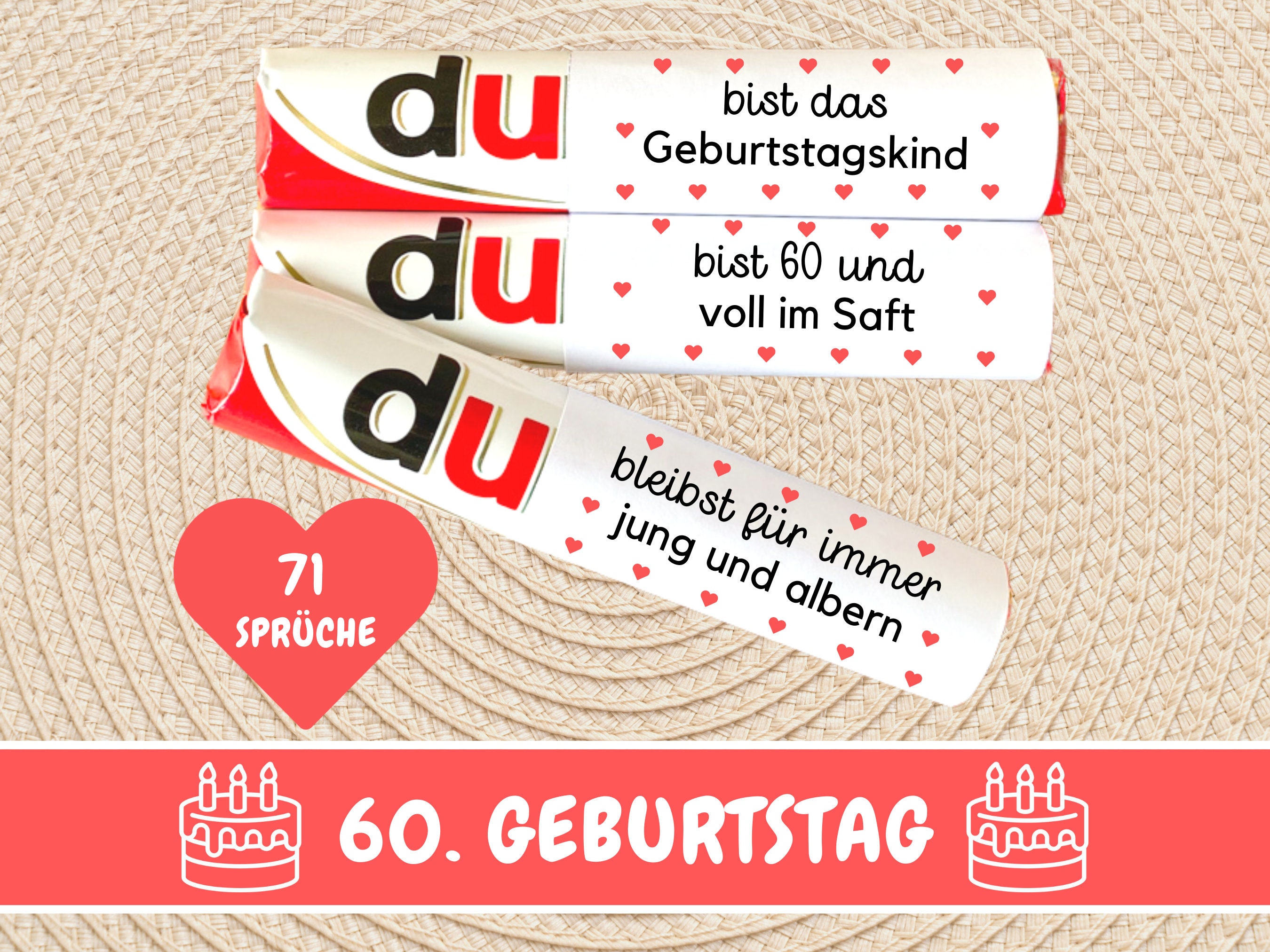 71 Duplo banderoles 60. prezent urodzinowy, najlepszy przyjaciel prezent urodzinowy, 60. urodziny kobieta, prezent urodzinowy dla mężczyzn, pobierz