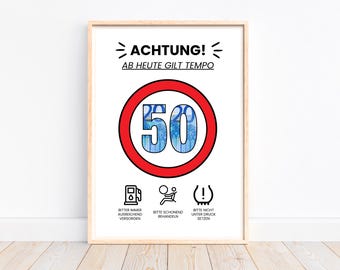 Cadeau d'argent pour le 50e anniversaire, idée cadeau de carte d'anniversaire, cadeau d'anniversaire Tempo 50, anniversaire rond donner de l'argent, télécharger