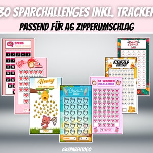 30 Sparchallenges inkl. Tracker Passend für A6 Geldumschläge, A6 Cash Binders & A6 Klarsichtumschläge für deinen Budget Binder PDF Datei Bild 7