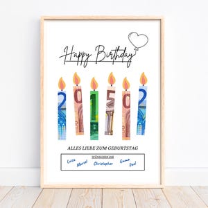 Geldcadeau voor een verjaardag, creatief geldcadeau, wensvervuller, verjaardagscadeau, verjaardagskaart, last-minute cadeau, download