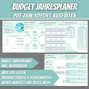 Budget Planner Beginner Starter Set Monthly Financial Planner, Budget Annual Planner Household Book Expenses Tracker Savings Template, PDF Download
