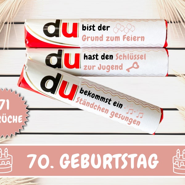 71 Duplo Banderolen 70 Geburtstag Geschenk, Geburtstagsgeschenk beste Freundin, 70 Geburtstag Frau, Geburtstagsgeschenk Männer, Download