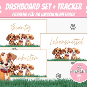 80 Dashboards (cover sheets) Dog Puppies for A6 Envelopes, Budgeting Cover Sheets Envelope Method in Budget Binder, Digital PDF Download