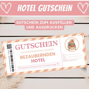 Voucher personalizado, voucher de viagem de hotel, reserva de hotel, modelo de voucher de presente, voucher de viagem para imprimir, PDF