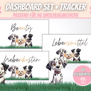 80 Dashboards (Cover Sheets) Dogs for A6 Envelopes, Budgeting Cover Sheets Envelope Method in Budget Binder | Digital PDF Download
