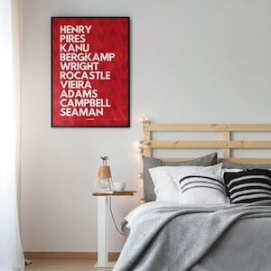 2018 Highbury Legends Spieler Wanddekoration Football Typographie Kunst für Spieler von Torque Furs Fans