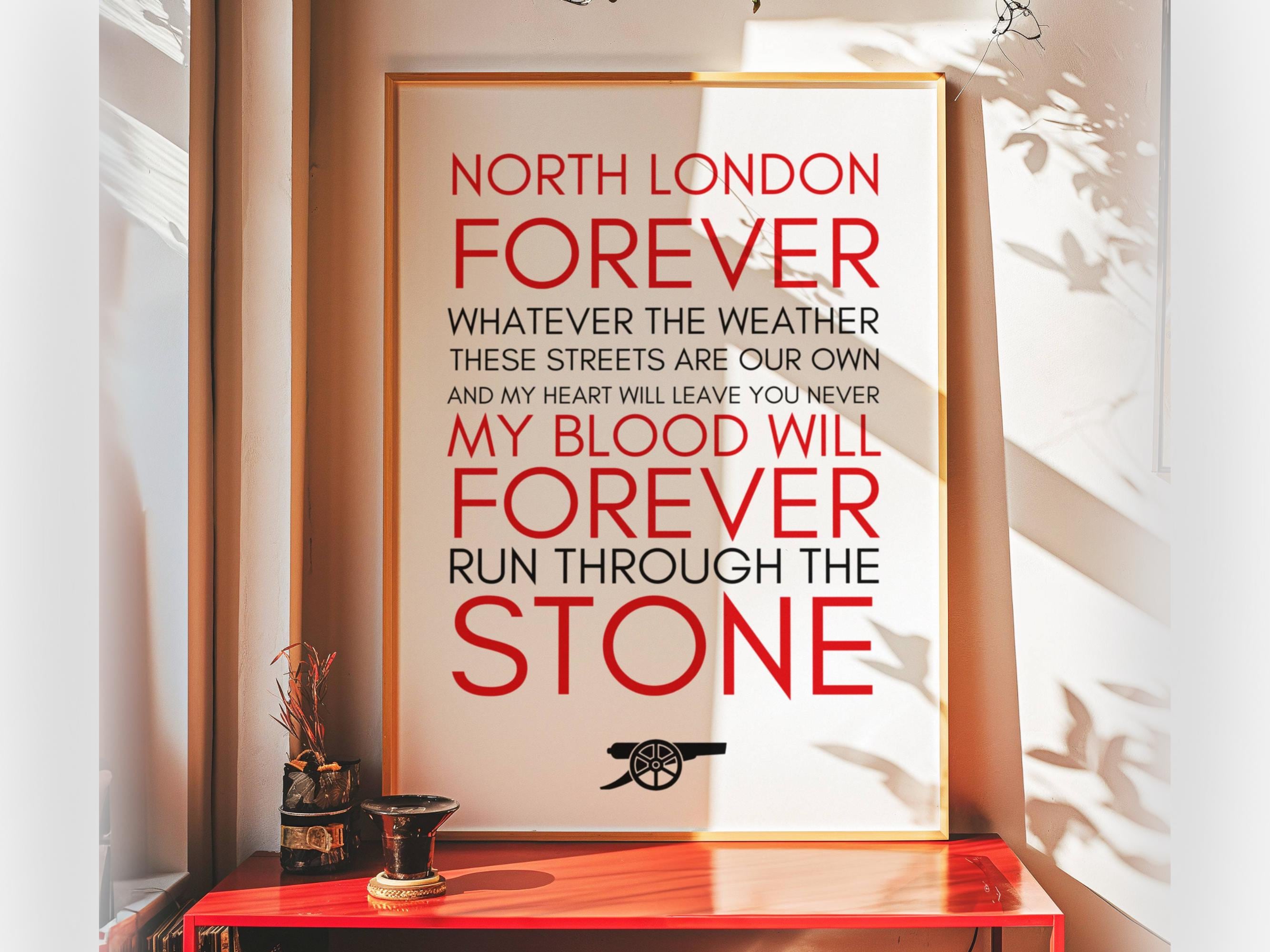 Arsenal North London Forever Lyrics Poster - Etsy