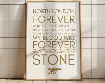 Arsenal FC Lyric Poster: North London Forever - Louis Dunford Song