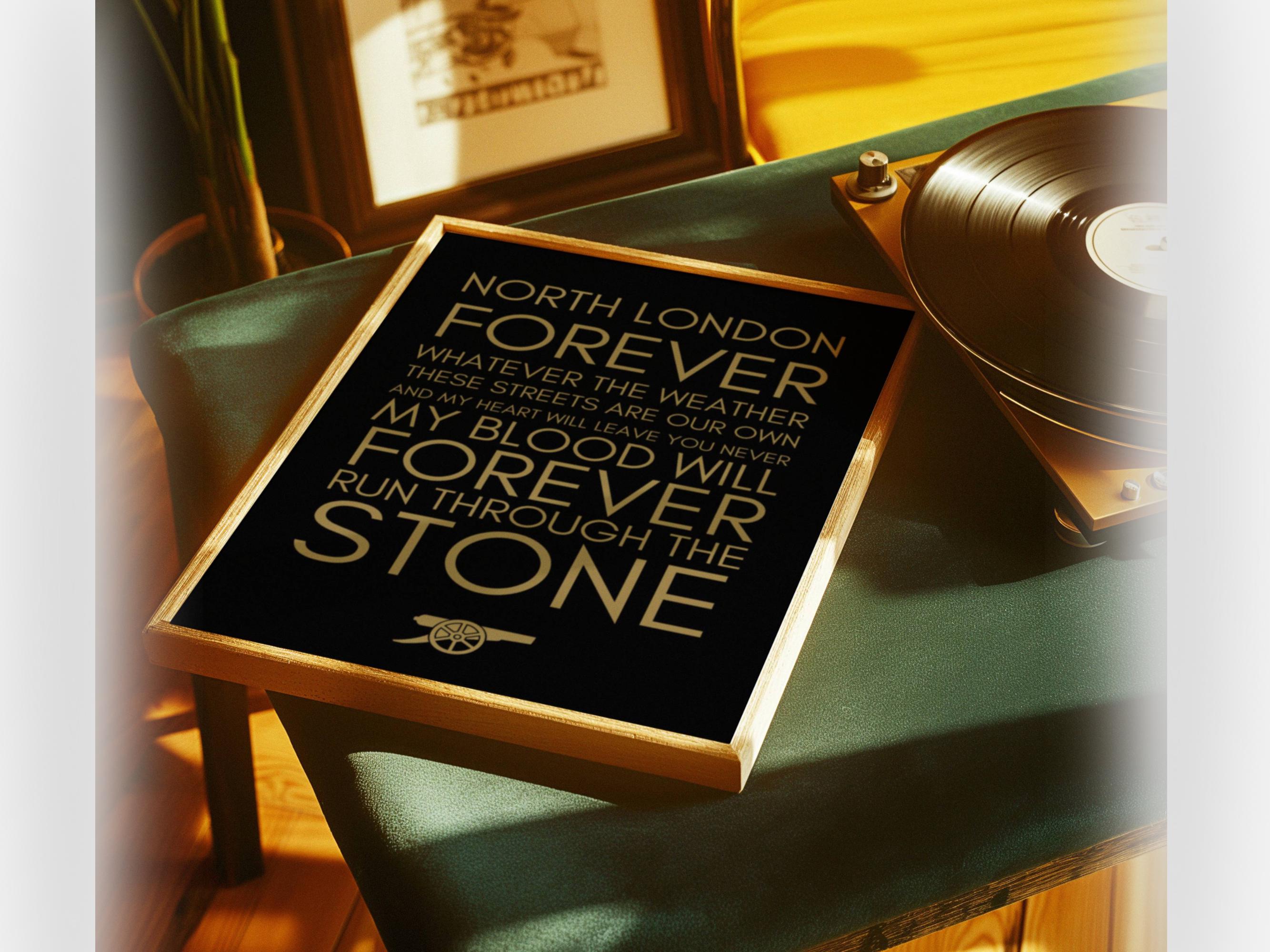 Arsenal North London Forever Lyrics Poster, Football Wall Art