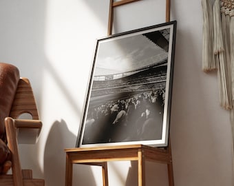 Emirates Stadium Wall Print | Arsenal FC Football Poster | Gunners Fan Art | Monochrome Decor
