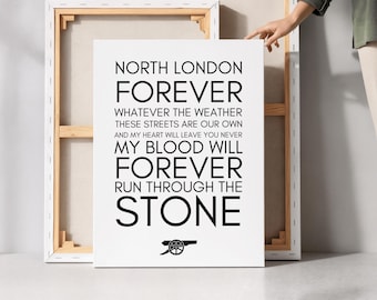 Arsenal Fan Canvas Print: North London Forever - Louis Dunford Lyrics