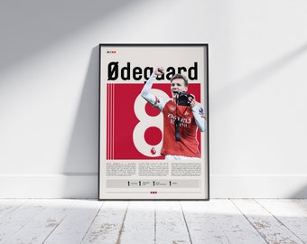Martin Odegaard Arsenal Poster: Football Print, Sports Decor