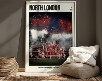 North London Is Red Poster, Arsenal Matchday Football Wall Art