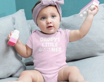 Pink "Daddy's Little Gooner" Babygrow: Arsenal Fan Bodysuit