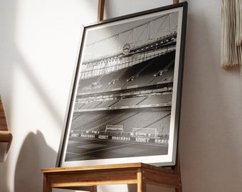 Arsenal Clock End Stadium Poster | Emirates Stadium Print | Football Fan Wall Art | Minimalist Decor
