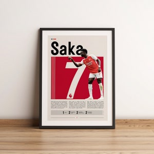 Bukayo Saka Arsenal Poster, 2023/24, Digital Download, England Soccer, Sports Bedroom Poster, Football Print, Uni Dorm Room